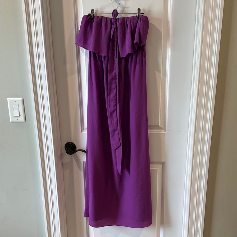 Purple Strapless Maxi Dress Size Small with Belt